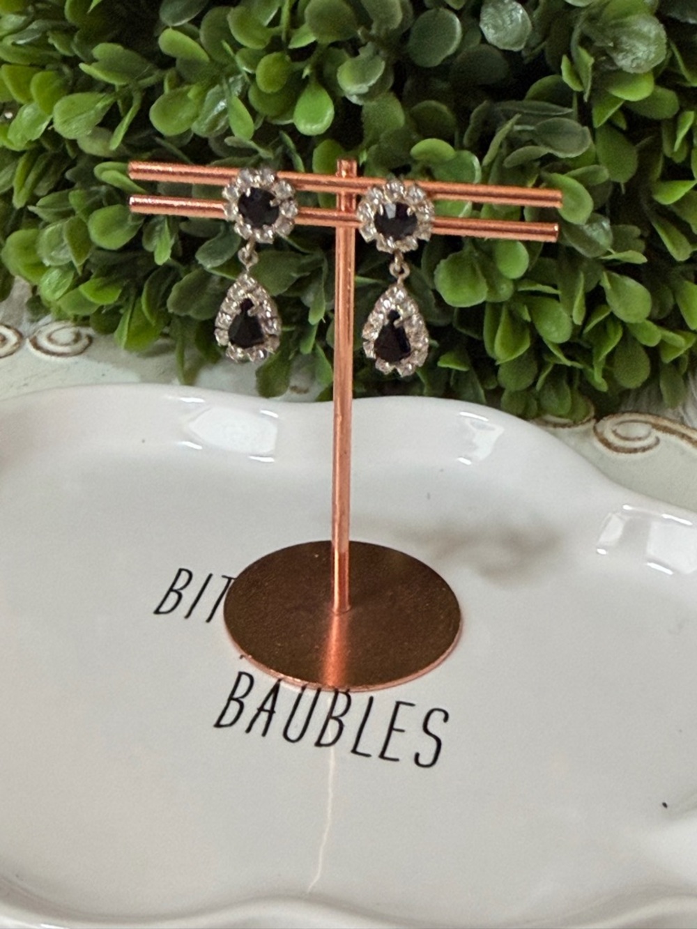 Free | Black Crystal Drop Dangle Earrings